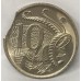 AUSTRALIA 1975 . TEN 10 CENTS COIN .  ERROR . BITTEN CLIPPED EDGE